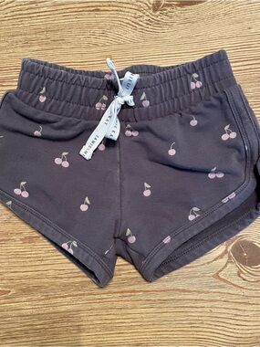 Jamie Kay Girls' Dark Gray Cherry Print Knit Shorts